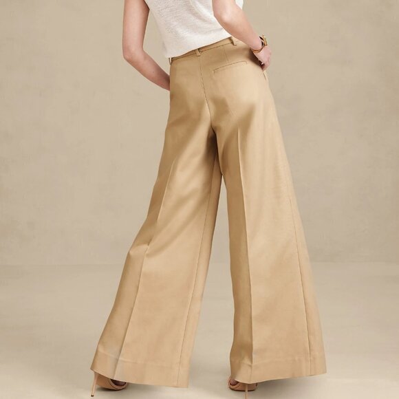 NWT! Banana Republic Maverick Tan Cruise Wide Leg Pants - Multiple💛 - Picture 5 of 9